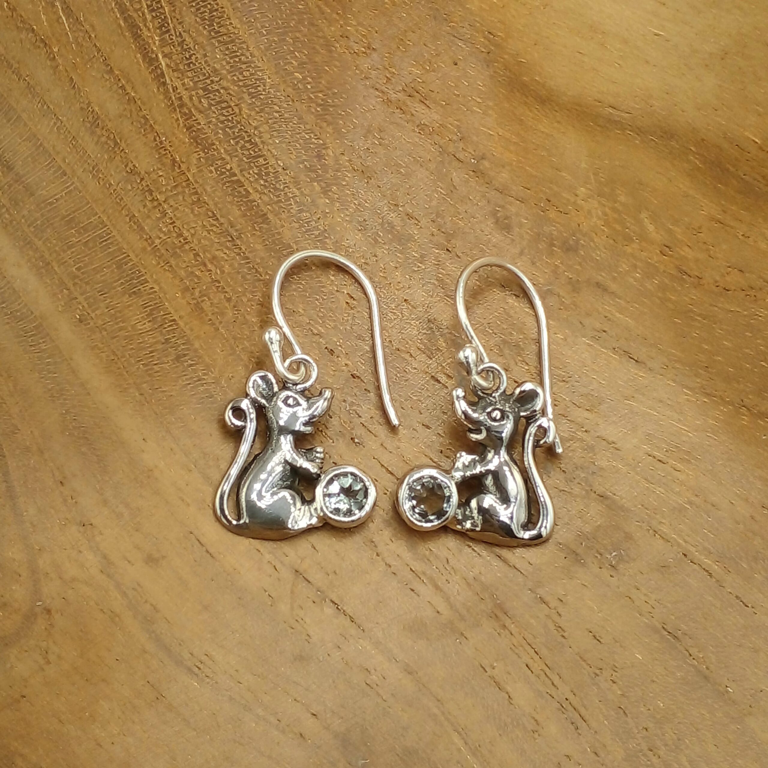 Gemstone Rat Silver Earrings 1777AMYW160