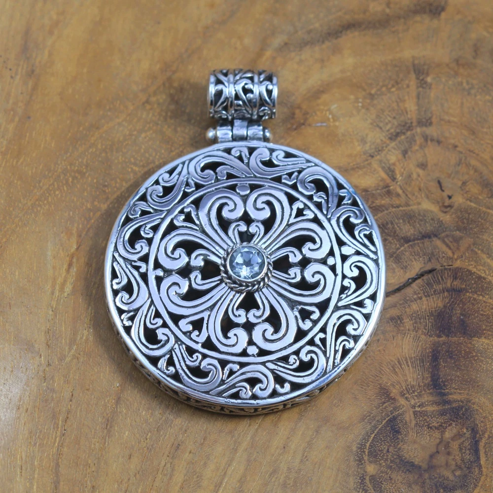 Round Balinese Bun Casting Silver Pendant P800GAMW1062