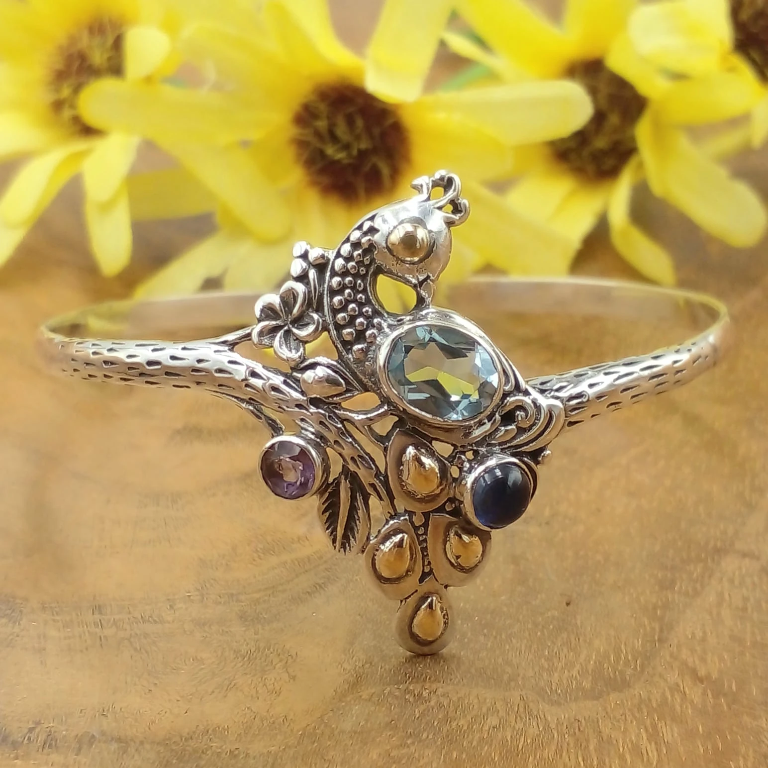 Balinese Silver Cuff Bracelet B664D-W655