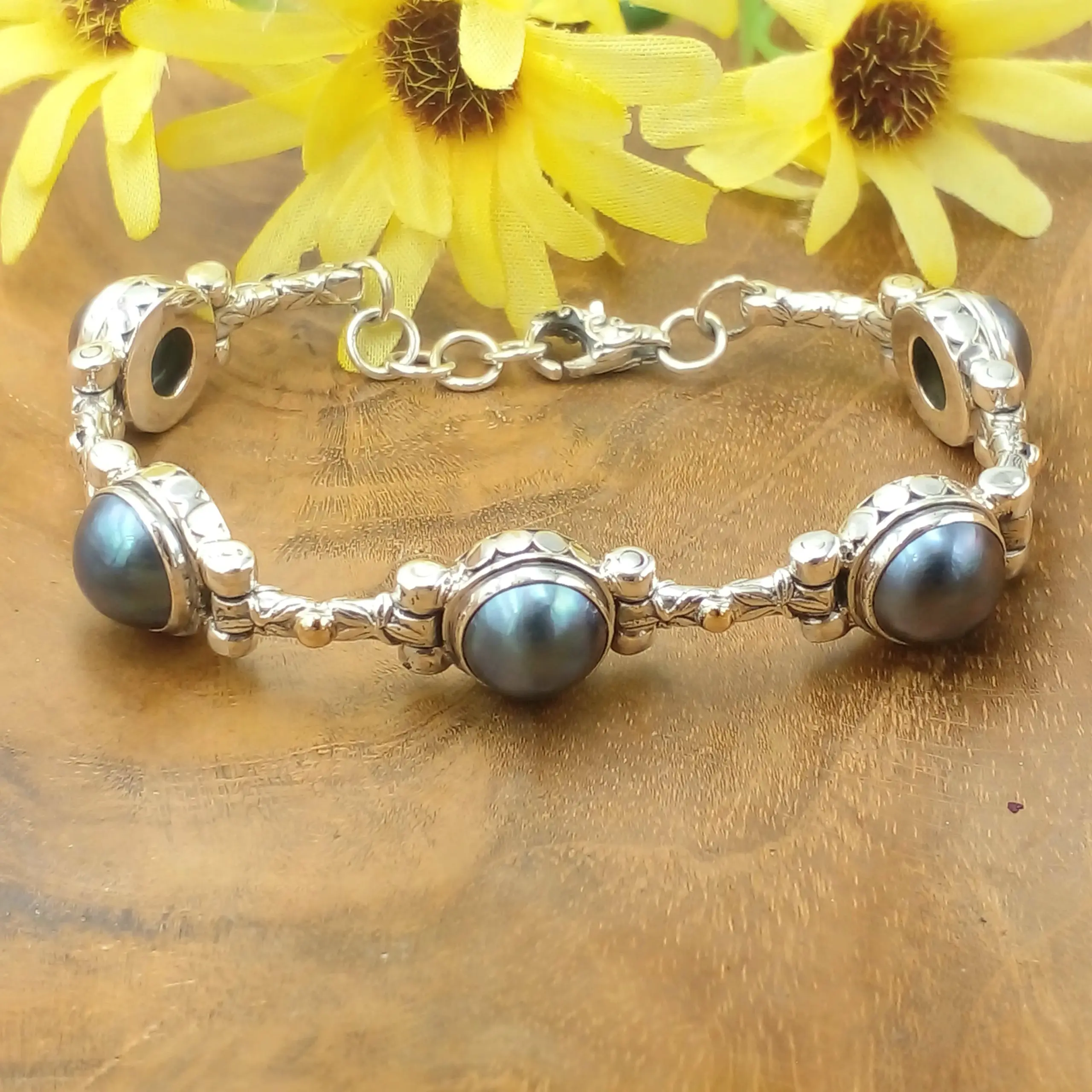 Mabe Pearl Silver Bracelet B670MBLW1574