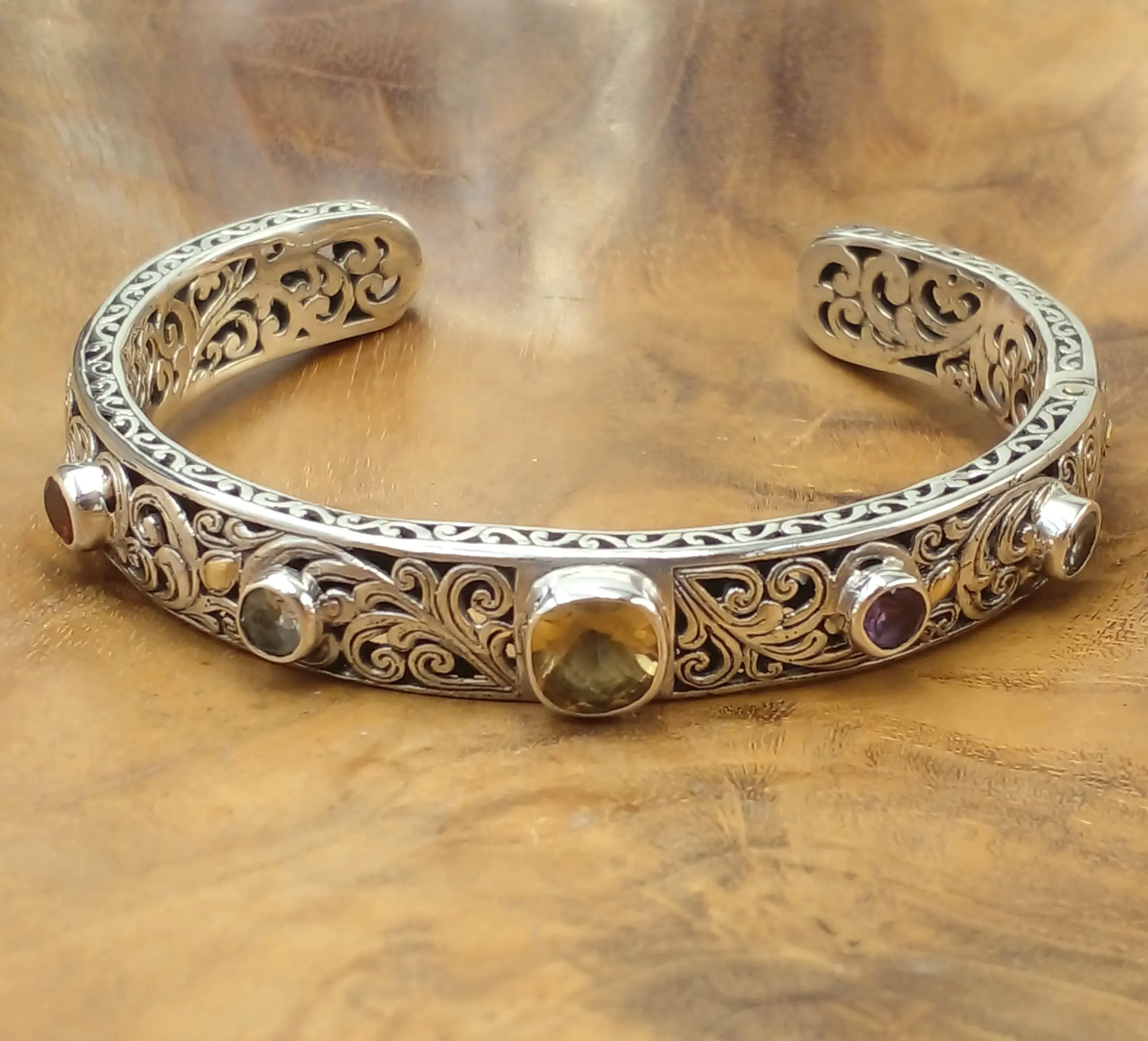 Cuff Bun Bracelet With Gems B675CTRW2031