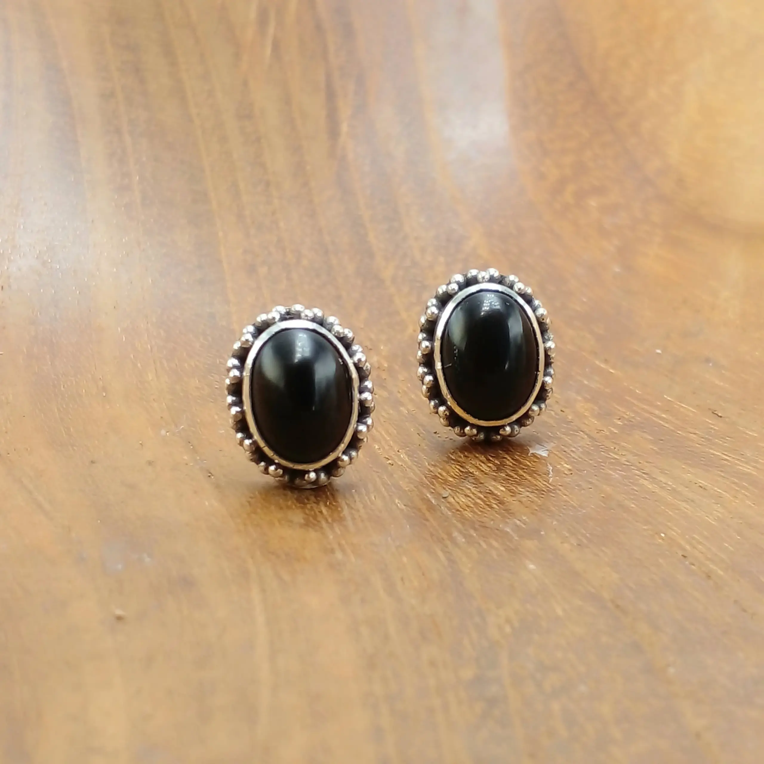 Balinese silver earrings with jawan sprinkles E1783BLXW140
