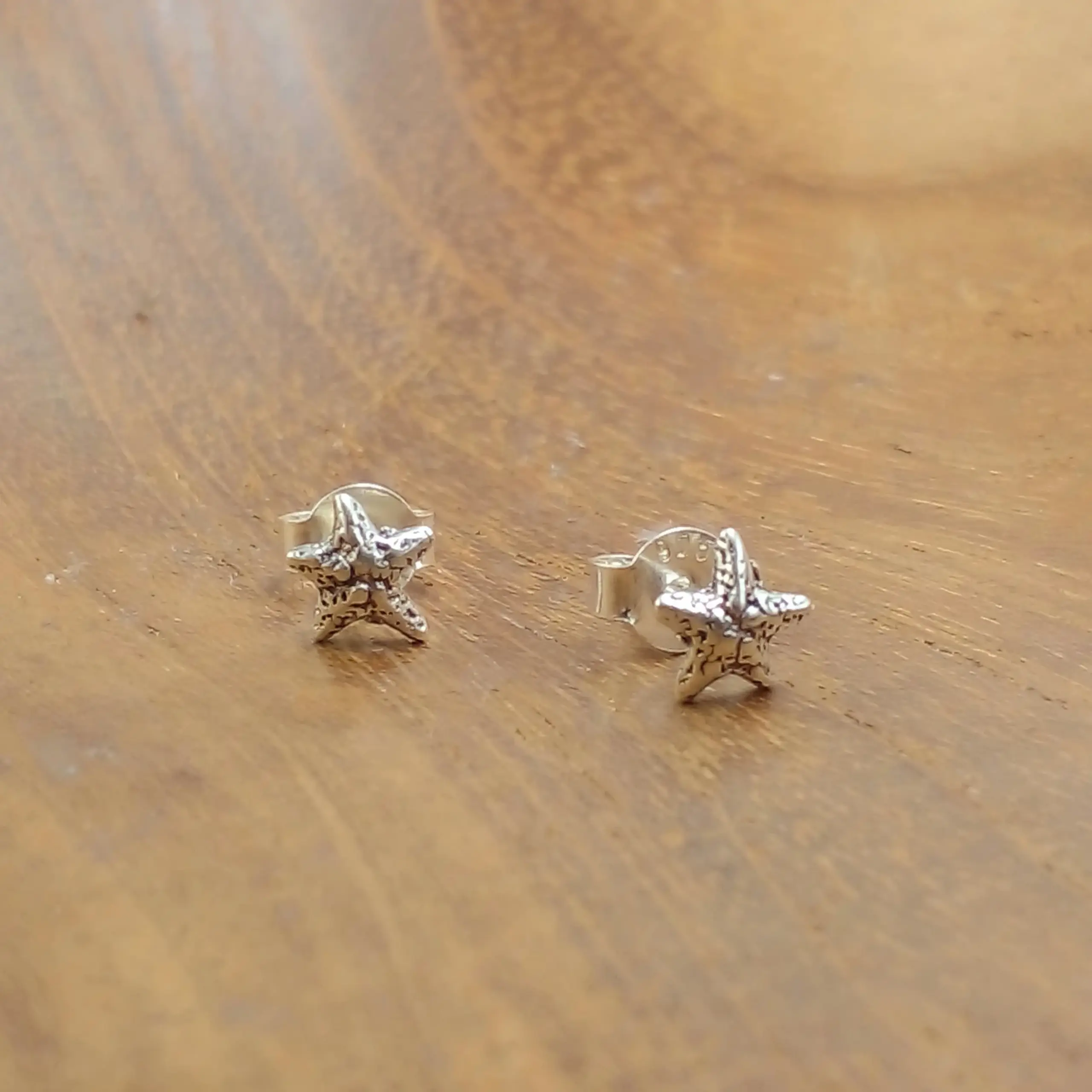 silver star stud earrings E1787W65