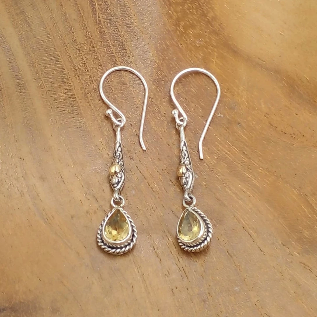 Gemstone earrings with gold E1801CTRW240