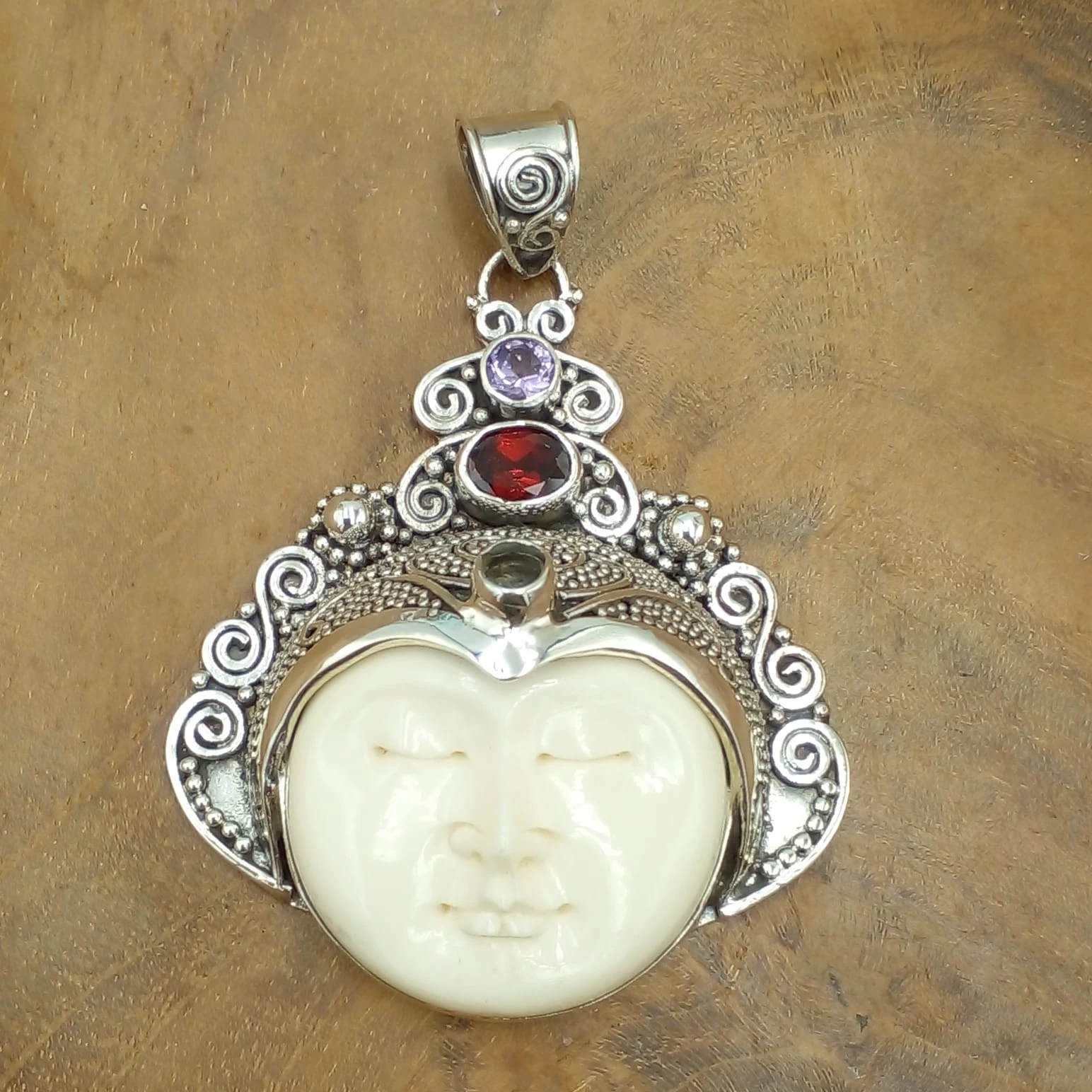 Balinese Carved Silver Pendant P807A-W618