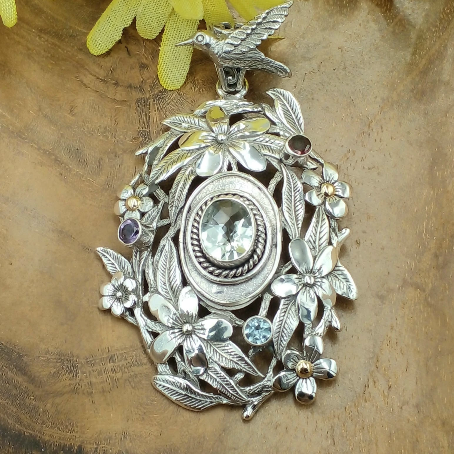 Silver Pendant With Gems P860AMYW886